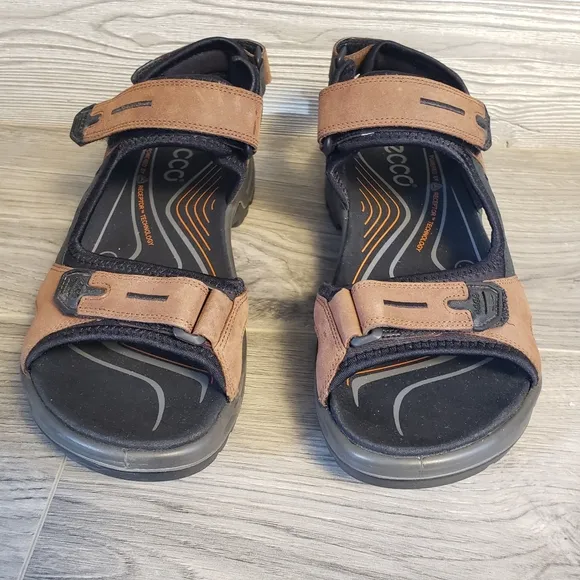 ECCO Yukatan Sport Sandals Brown Leather Size 41 | Men 7-7.5 | Women 10-10.5