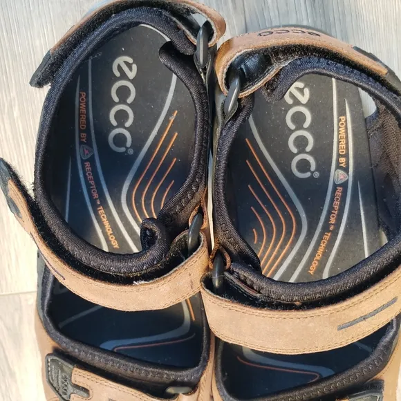 ECCO Yukatan Sport Sandals Brown Leather Size 41 | Men 7-7.5 | Women 10-10.5