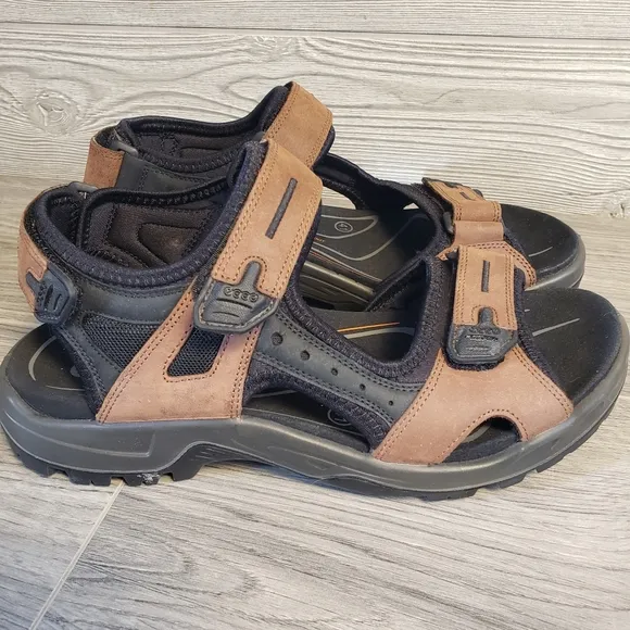 ECCO Yukatan Sport Sandals Brown Leather Size 41 | Men 7-7.5 | Women 10-10.5