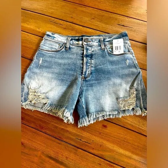 Edyson DELON  Denim high-rise Distressed Shorts; Size 27 NWT! 2 pairs to sell!