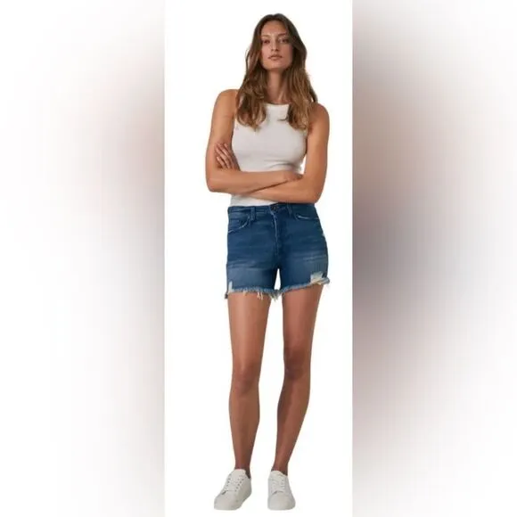 Edyson DELON  Denim high-rise Distressed Shorts; Size 27 NWT! 2 pairs to sell!