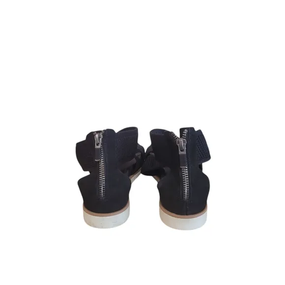 Eileen Fisher Black Kitts Mesh Wedge Sandals Size 7.5  EUC