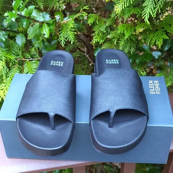 Eileen Fisher Black Slide Sandals