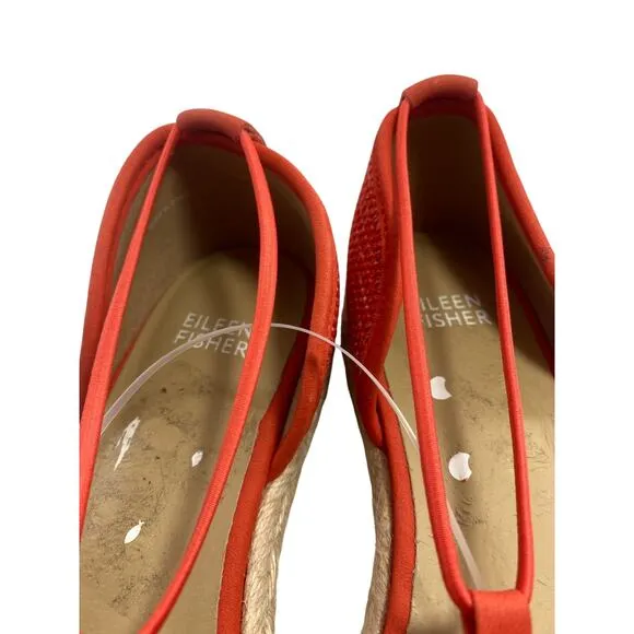 Eileen Fisher Mews, Mesh Orange Size 7  Espadrille Sandals