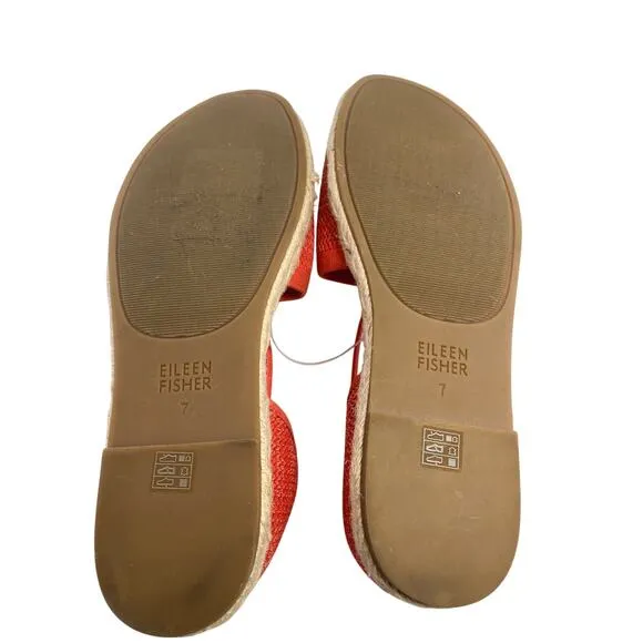 Eileen Fisher Mews, Mesh Orange Size 7  Espadrille Sandals