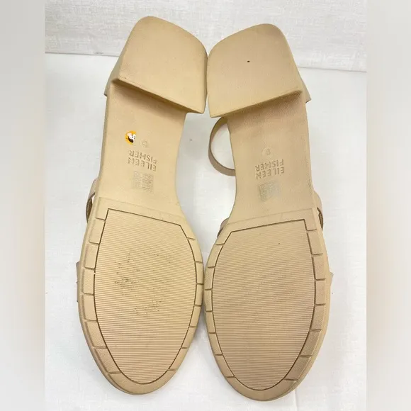 Eileen Fisher Noni Khaki Leather Heeled StrappySandals Women's 9,‎ G 100