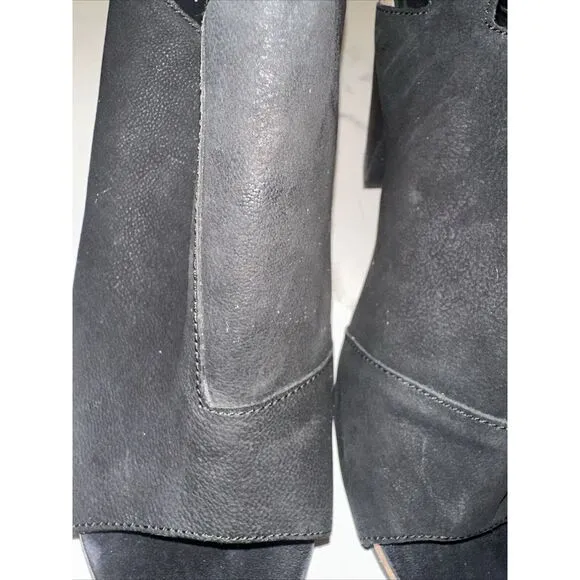 EILEEN FISHER‎ Nubuck Slingback Sandals Cork Suede Wedge Open Toe Size 10 Black