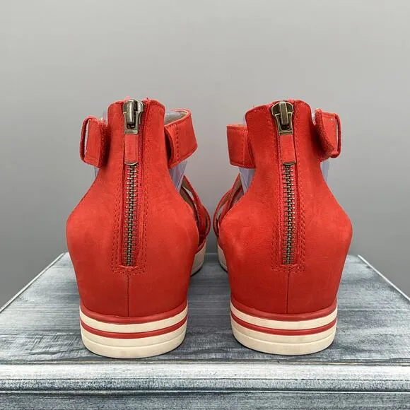 Eileen Fisher Sports Platform Sandals Orange Size 11