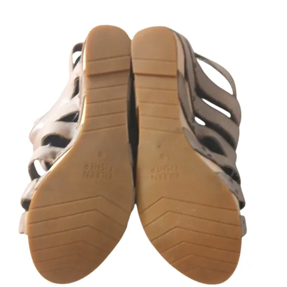 Eileen Fisher Strappy Wedge Sandals Size 8