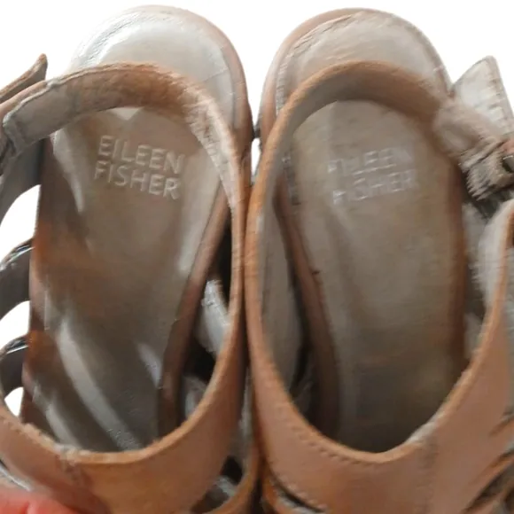 Eileen Fisher Strappy Wedge Sandals Size 8