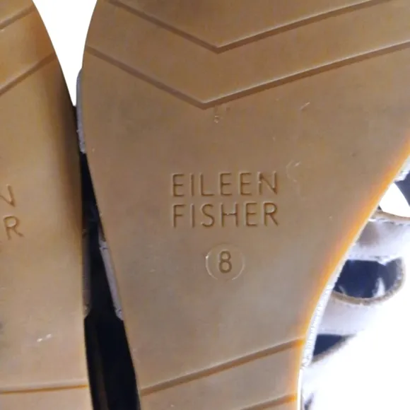 Eileen Fisher Strappy Wedge Sandals Size 8