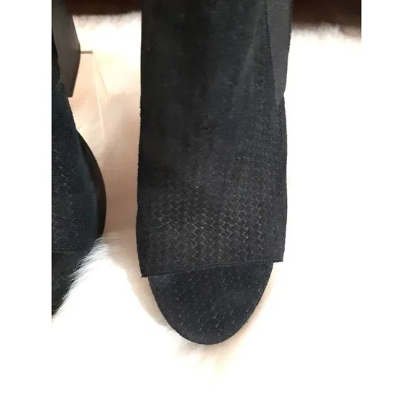 Eileen Fisher Vero Cuoio Women's Size 8 Black Leather Suede Platform Sandals