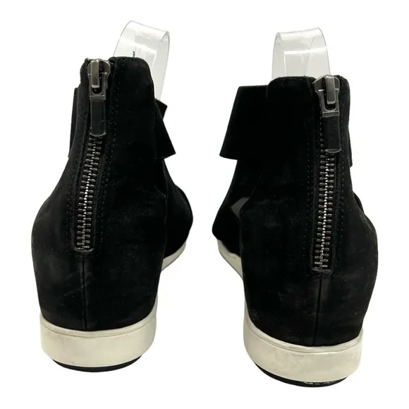 Eileen Fisher Viv Black Nubuck Leather Crossover Casual Comfort Sandals Womens 9
