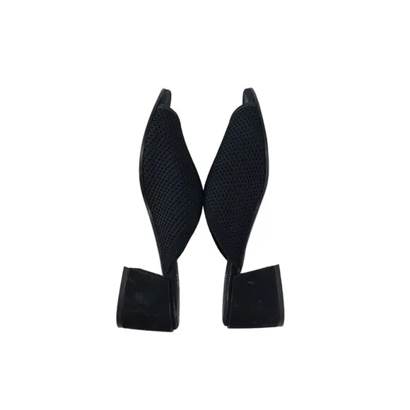 Eileen Fisher Women's Fave Black Stretch Fabric Block Heel Sandals Size 7.5