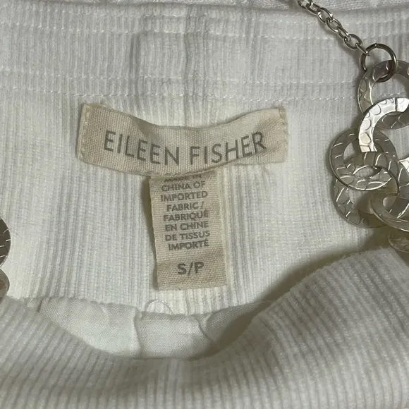 EILENE FISHER WHITE PULL ON LINEN SKIRT WITH POCKETS SZ SP