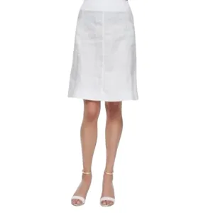 EILENE FISHER WHITE PULL ON LINEN SKIRT WITH POCKETS SZ SP