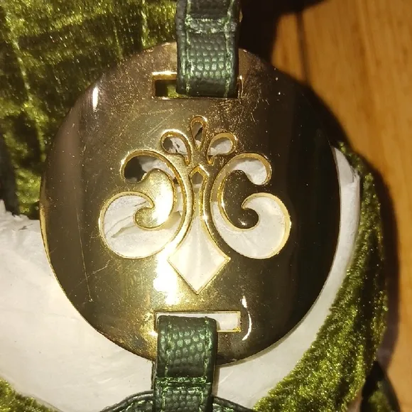 Elegant Green Velvet Women's Sandals