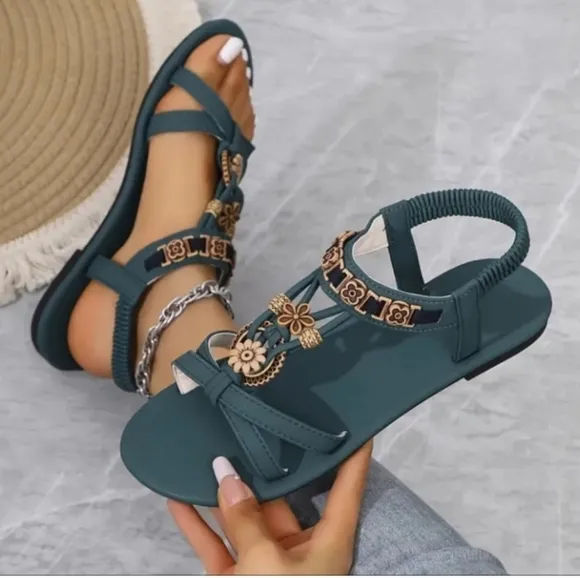 Elegant Teal Sandals Sz 7.5