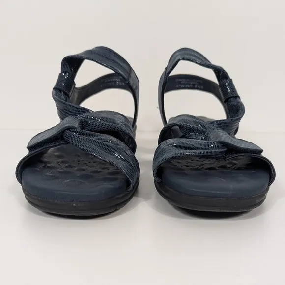 Elites by Walking Cradles Navy Leather Sandals Women's 9.5 Wide