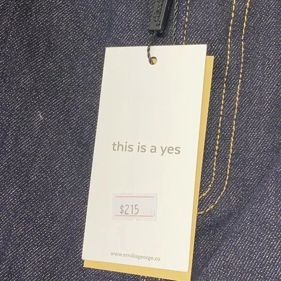 Emilia George Women's Trouser Jeans – Size 25 – Dark Blue – Baggy Fit – NWT