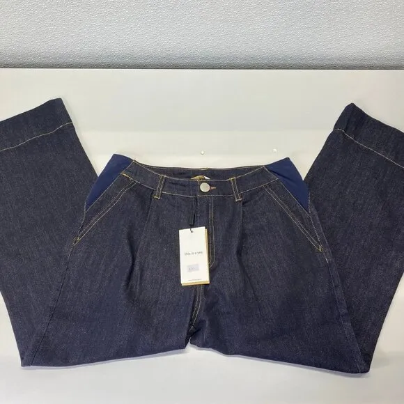 Emilia George Women's Trouser Jeans – Size 25 – Dark Blue – Baggy Fit – NWT