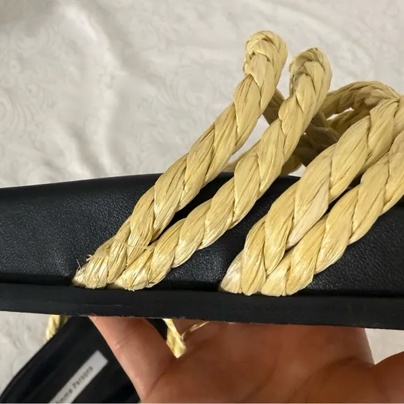 Emme Parsons Beige Evvie Flat Slip On Sandals Slides  Size 38