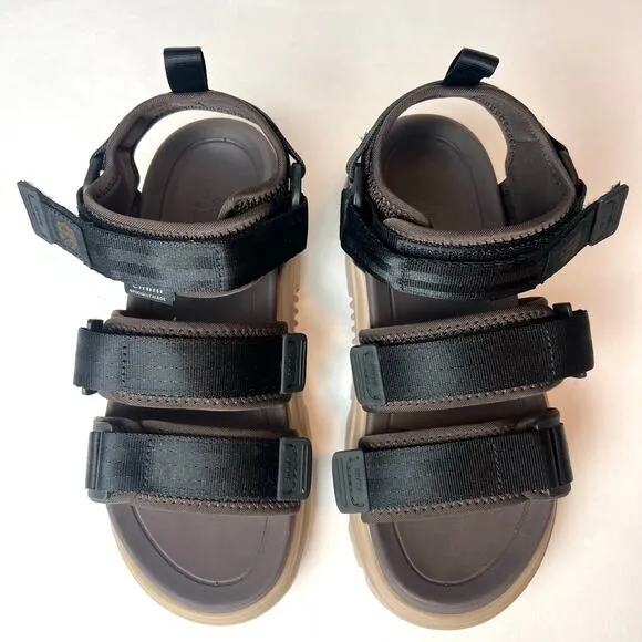 EMMI X SHAKA Unisex All Terrain Sports Hiking 3 Strap Sandals Brown Black