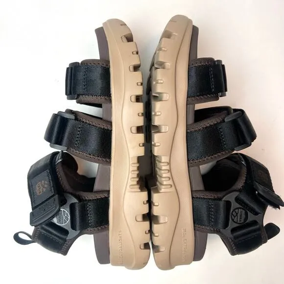 EMMI X SHAKA Unisex All Terrain Sports Hiking 3 Strap Sandals Brown Black
