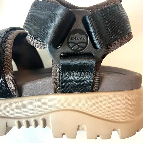 EMMI X SHAKA Unisex All Terrain Sports Hiking 3 Strap Sandals Brown Black