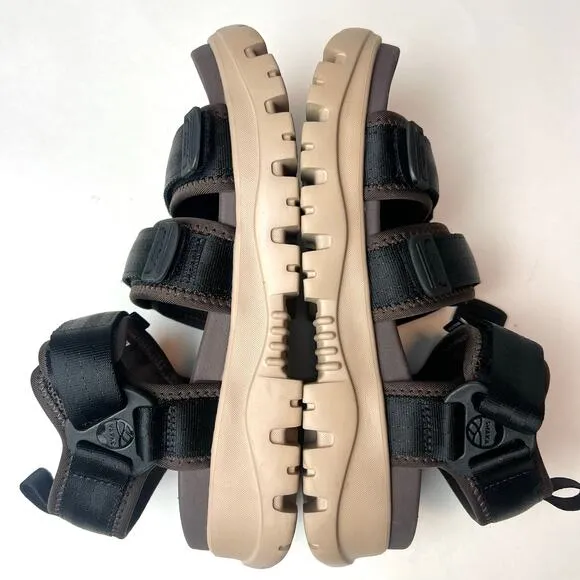 EMMI X SHAKA Unisex All Terrain Sports Hiking 3 Strap Sandals Brown Black