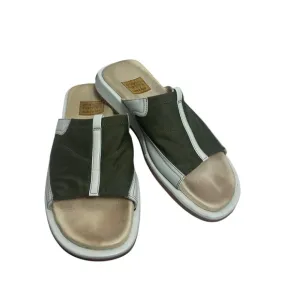 Enrico Fantini men’s Green fabric slide on sandals Italy size 42- US 9