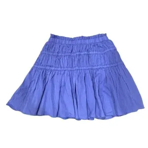 Entro Women's Blue Bohemian Midi Skirt Size M Shirred Multi-Tiered