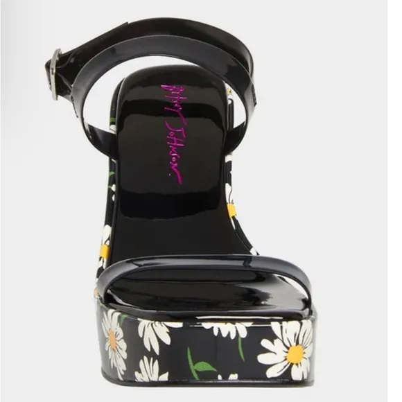 EUC [Betsey Johnson] Landry Daisy Floral Platform Wedge Sandals Women’s Sz 6.5