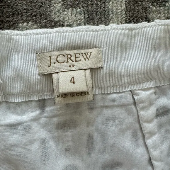EUC J. Crew 4 White Eyelet Skirt Mini