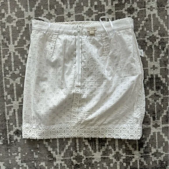 EUC J. Crew 4 White Eyelet Skirt Mini