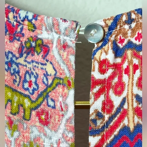 EUC Rachel Zoe Multicolor Aztec Print Sleeveless Linen Dress Size Small