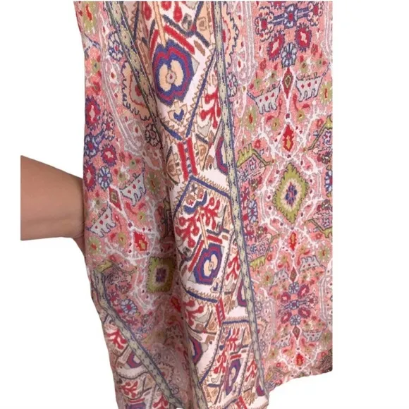 EUC Rachel Zoe Multicolor Aztec Print Sleeveless Linen Dress Size Small