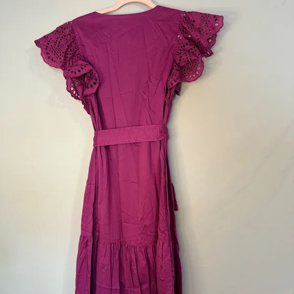 EUC Rails Gia Eyelet Midi Dress | Size XS | Purple Cotton