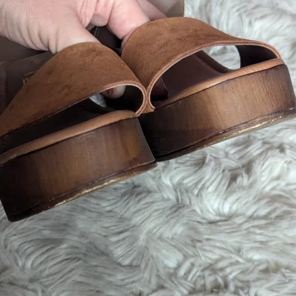 EUC RARE Seychelles Manila Heeled Sandal in Cognac Suede