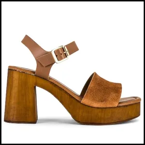 EUC RARE Seychelles Manila Heeled Sandal in Cognac Suede