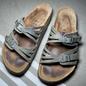 EUC Size 39 Birkenstock Granada Strappy Buckle Slip On Sandals
