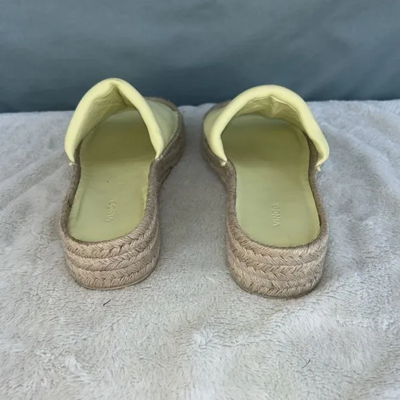 EUC Vince Jesse Leather Espadrille Platform Sandals in Pale Lemon Size 11
