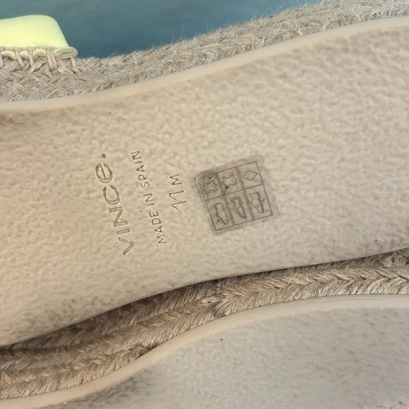 EUC Vince Jesse Leather Espadrille Platform Sandals in Pale Lemon Size 11