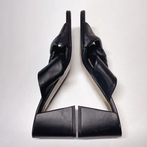 Everlane The Day Twist Heel Black Italian Leather Sandals Size 8 NEW