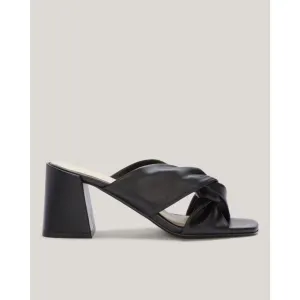 Everlane The Day Twist Heel Black Italian Leather Sandals Size 8 NEW