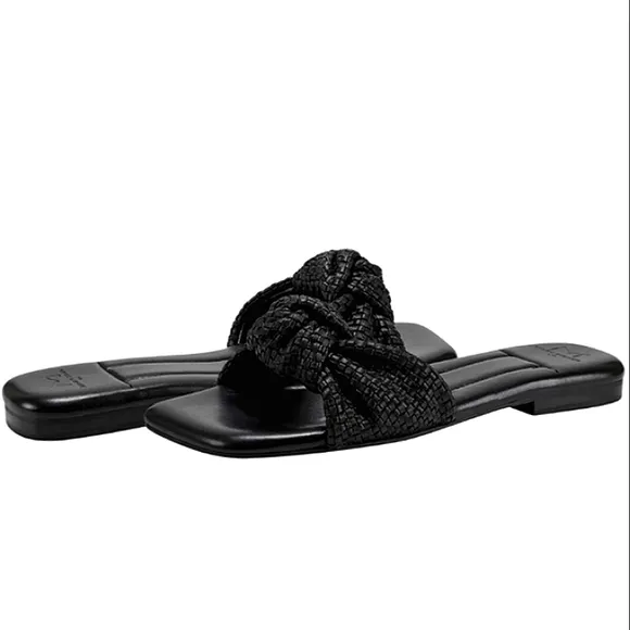 Excellent Used Pair of Marc Fisher LTD Marlon Genuine Leather Knot Sandals