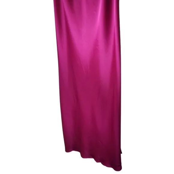 Express Satin Cowl Neck Midi Slip Dress Fuchsia Size Extra Large
