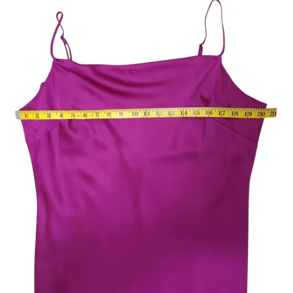 Express Satin Cowl Neck Midi Slip Dress Fuchsia Size Extra Large