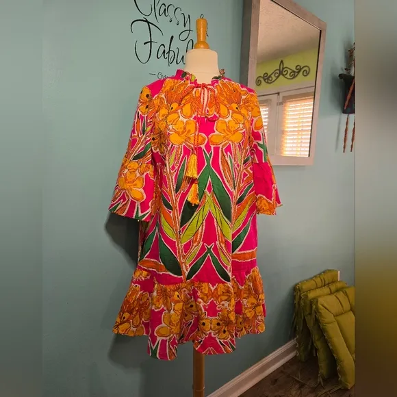 Exquisitely Chic Tropical Beaded Dress by Roopa Pemmaraju