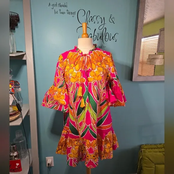 Exquisitely Chic Tropical Beaded Dress by Roopa Pemmaraju